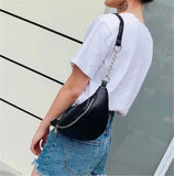 Sac banane femme cuir noir