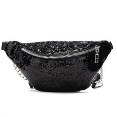 Sac banane femme paillette noir