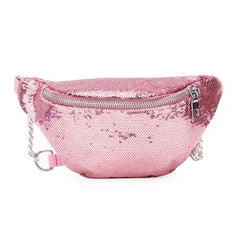 Sac banane femme paillette rose