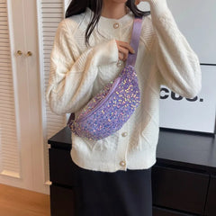 Sac banane paillette violet