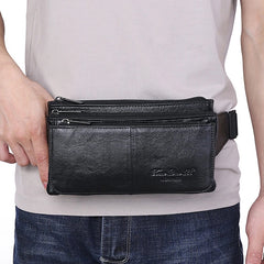 Sac banane homme cuir noir