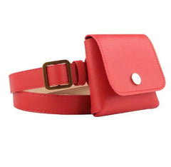 Sac ceinture cuir rouge