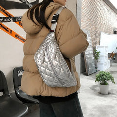 Sac banane imperméable argenté