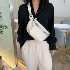 Sac banane femme luxe blanc