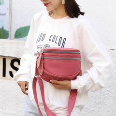 Sac banane bandoulière femme rose