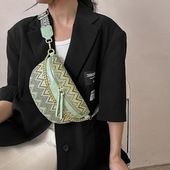 Sac banane bandoulière femme vert