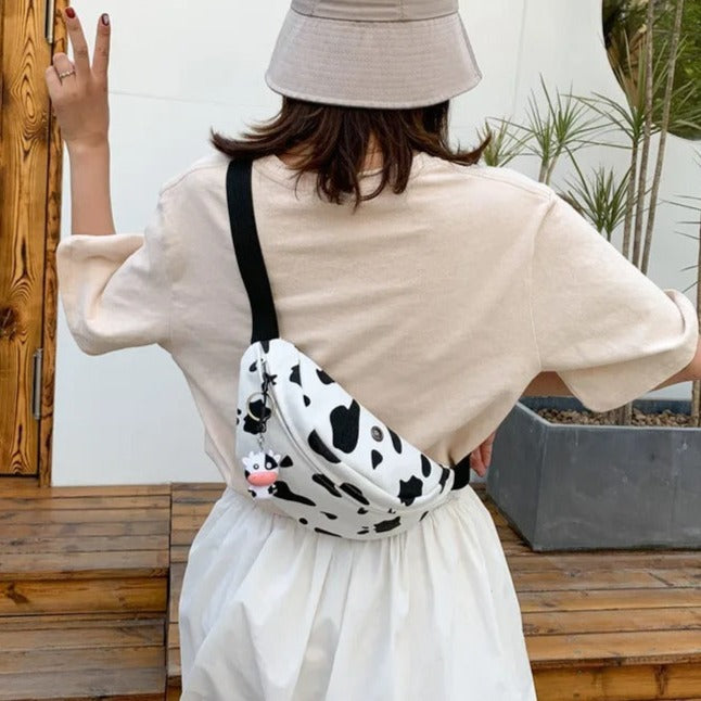 Sac banane femme tendance vache