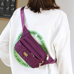 Sac banane tissu violet