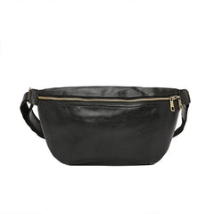 sac banane noir en cuir pour homme