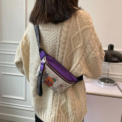 sac banane cuir violet